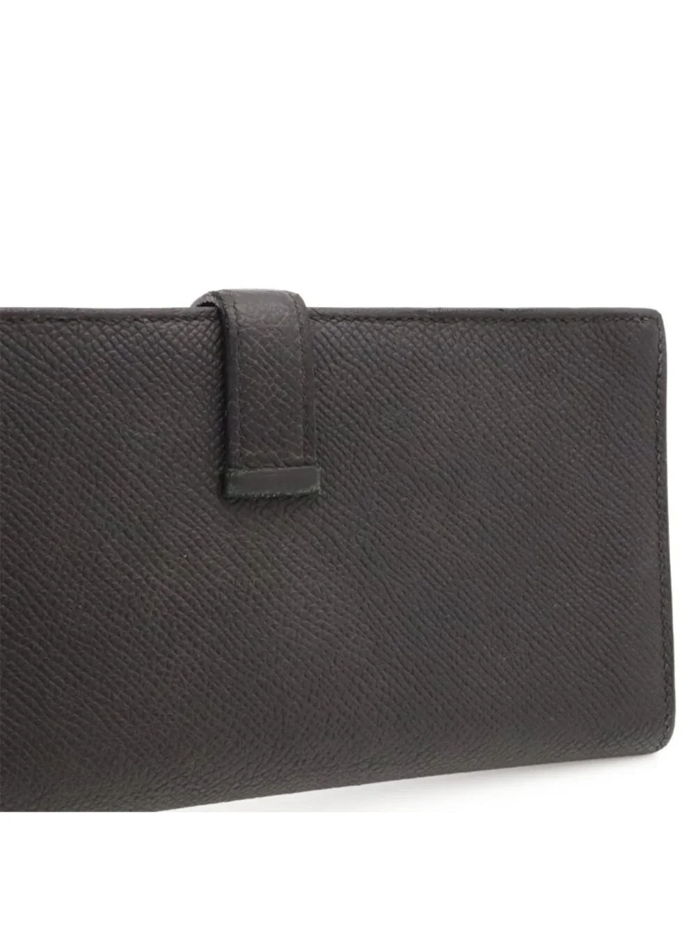 Hermes Bearn Soufflet Wallet Bifold Veau Epsom Black Silver